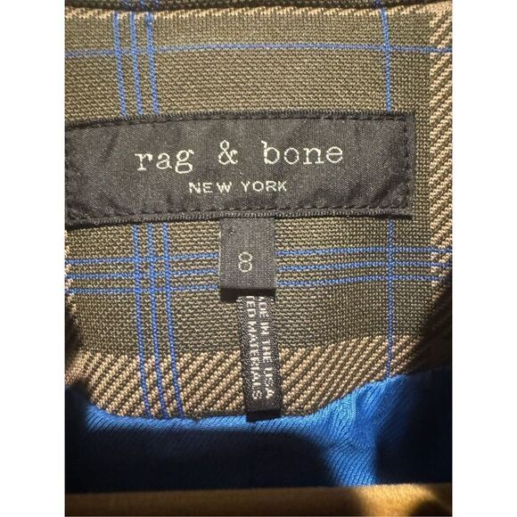 Rag & Bone Naomi Check Snap-Front Blazer size 8 worn once excellent condition - Picture 3 of 12